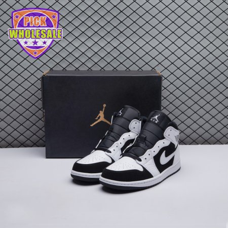 Air Jordan 1 Mid White Black Unisex