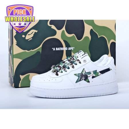 Bape Sta Low White ABC Camo Green 36-45