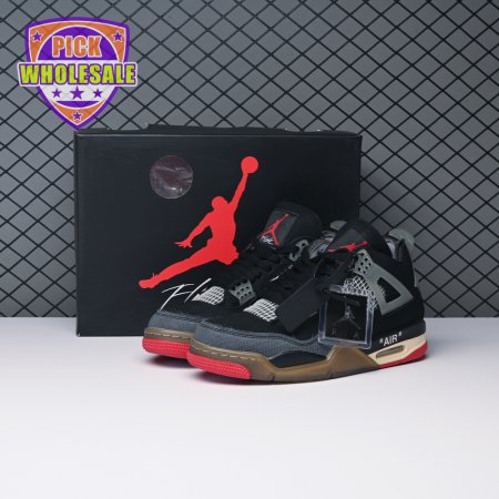 Off-White X Air Jordan 4 Bred CV9388-001 Unisex