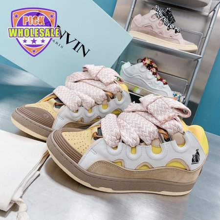 LANVIN Curb sneakers in Leather beige DRAG-H200509 35-45