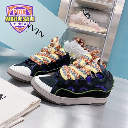 Lanvin Leather Curb Black Purple DRA1-P21B145 35-45