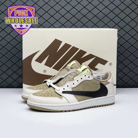 Jordan 1 Retro Low Golf Travis Scott Neutral Olive FZ3124-200 Unisex
