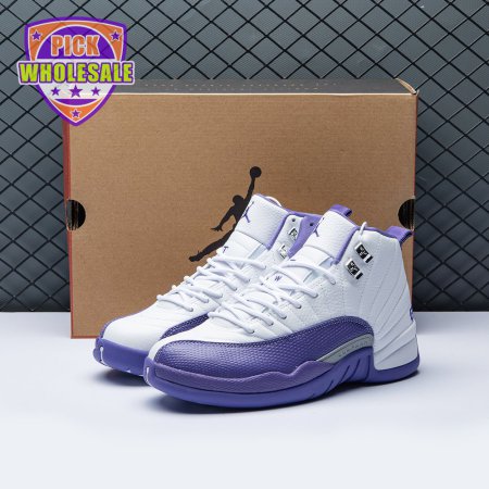 Air Jordan 12 White Purple Men's