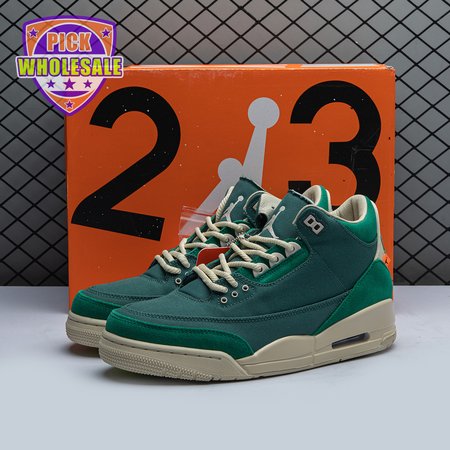 Air Jordan 3 Retro Bicoastal Black Malachite Fossil FZ7974-300 Unisex