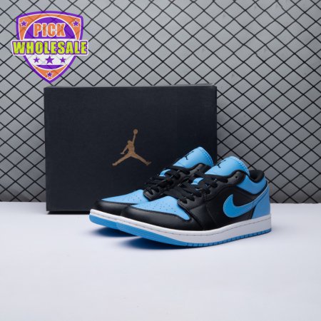 Jordan 1 Low Black University Blue 553558-041 Unisex