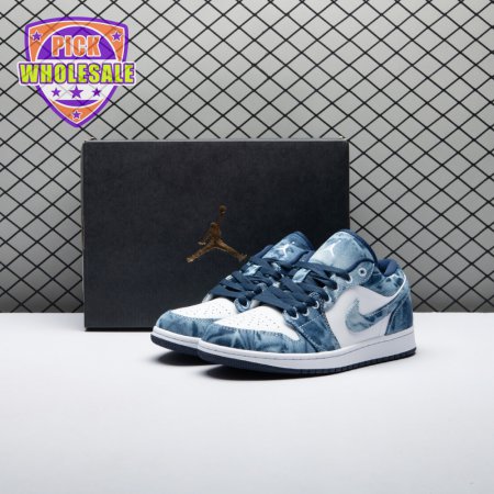 Jordan 1 Low Washed Denim CZ8455-100 Unisex