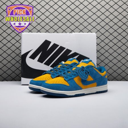 Nike Dunk Low SE Panda-Monium Court Blue Yellow Ochre Suede IH7648-700 Unisex