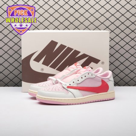 Travis Scott x Air Jordan 1 Low Shy Pink IQ7604-101 Unisex